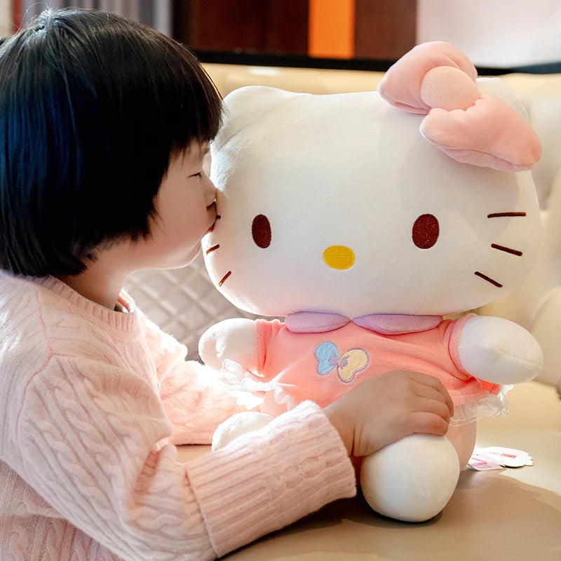Sanrio Butterfly Hello Kitty Anime Hello Kitty Stuffed Toys Plushier KT Pillow Xmas Gift for Girls Kawaii Hello Kitty Plush Doll