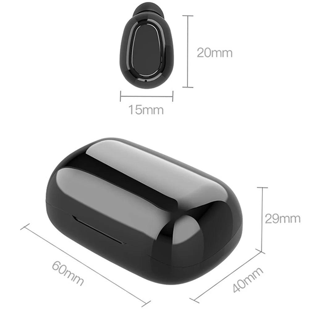 Earphones In-Ear Bluetooth Earbuds 3D Stereo Wireless Ear Pods with Charging Case IPX5 Anti-Sweat Earpiece