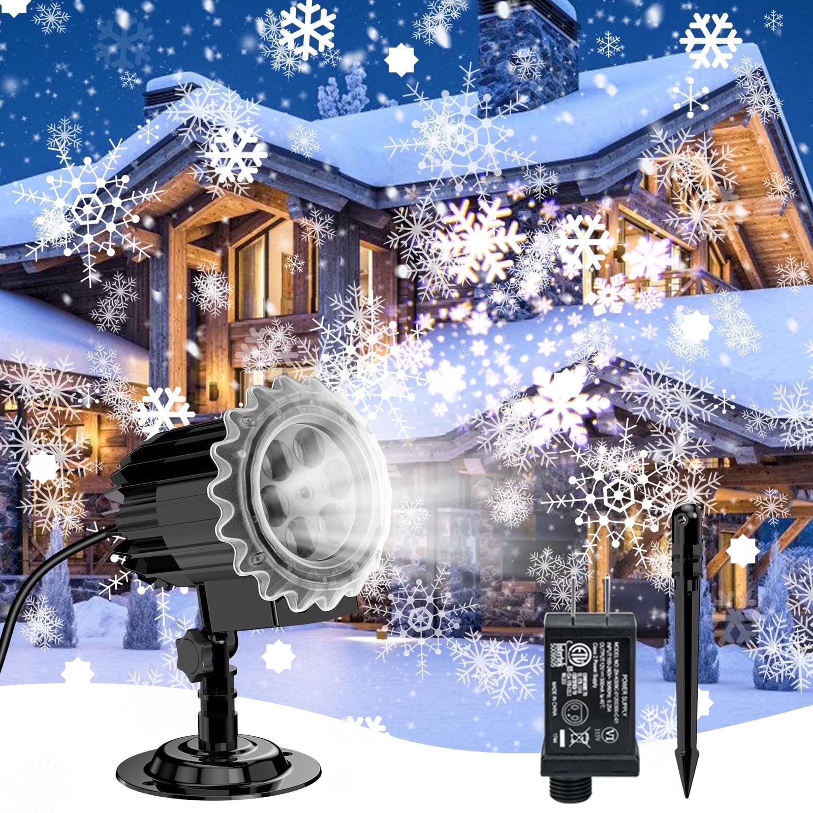 Outdoor High Brightness Snowflake Projection Light, Holiday Decoration Ambient Light, Christmas Halloween Laser Light, Light Show, Waterproof Function, Indoor Home, Christmas Gift, Wedding