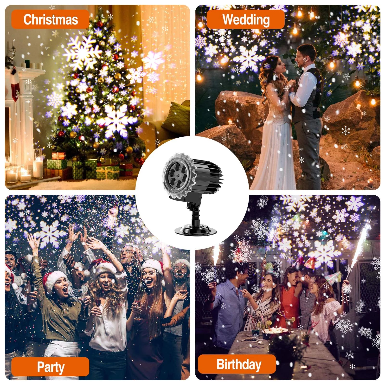 Outdoor High Brightness Snowflake Projection Light, Holiday Decoration Ambient Light, Christmas Halloween Laser Light, Light Show, Waterproof Function, Indoor Home, Christmas Gift, Wedding
