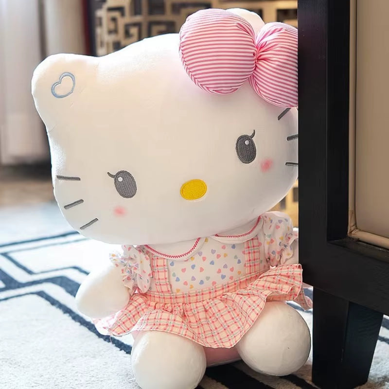 Sanrio Hello Kitty Anime Hello Kitty Stuffed Toys Plushier Soft Pillow Birthday Gifts for Girls Kawaii Hello Kitty Plush Dolls