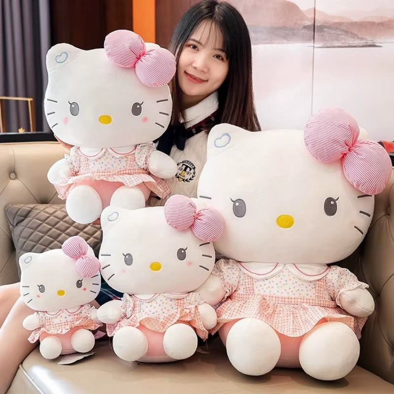 Sanrio Hello Kitty Anime Hello Kitty Stuffed Toys Plushier Soft Pillow Birthday Gifts for Girls Kawaii Hello Kitty Plush Dolls