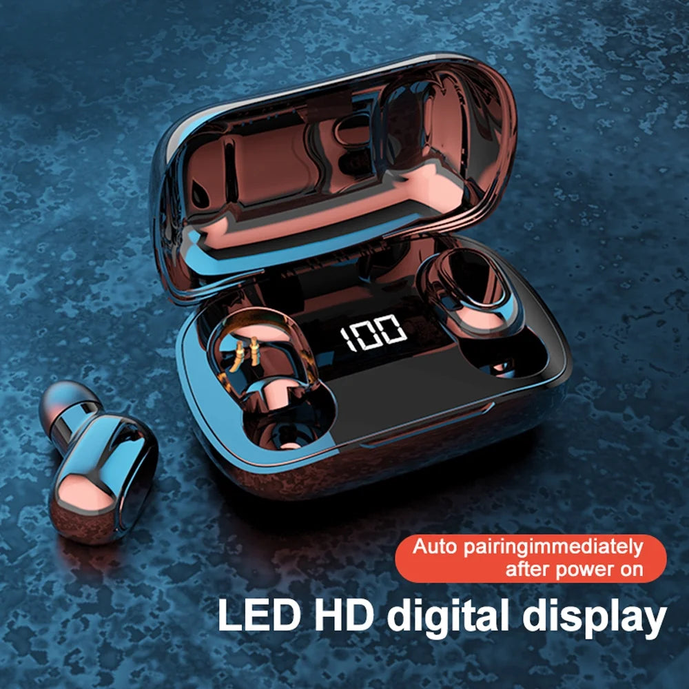 Earphones In-Ear Bluetooth Earbuds 3D Stereo Wireless Ear Pods with Charging Case IPX5 Anti-Sweat Earpiece