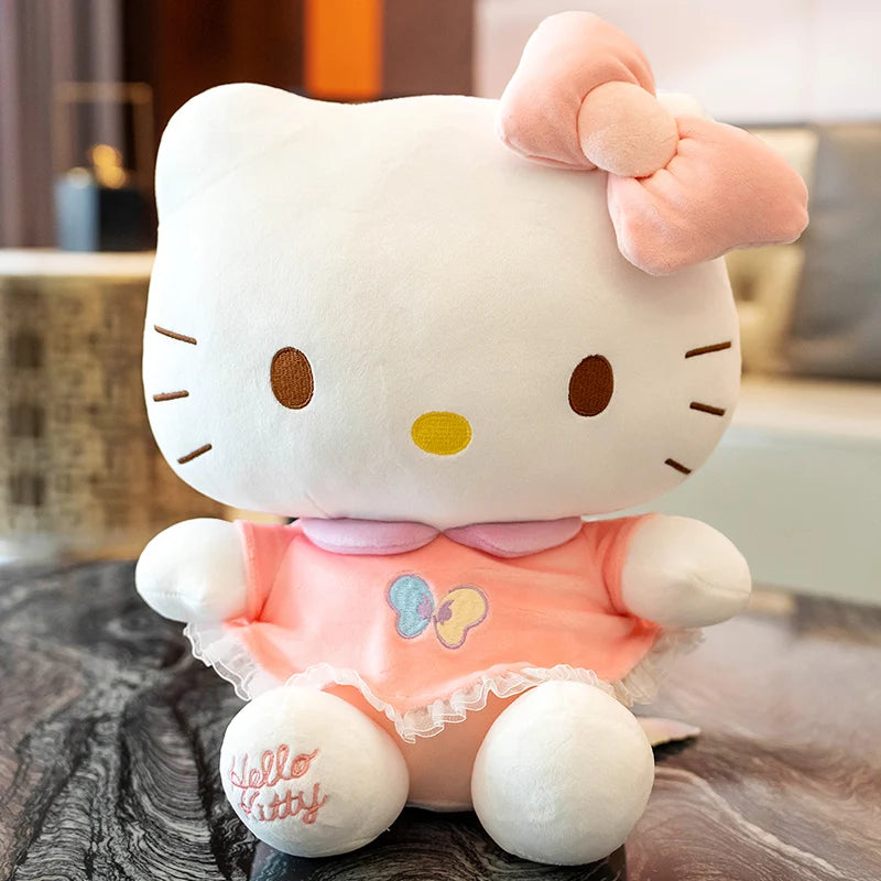 Sanrio Butterfly Hello Kitty Anime Hello Kitty Stuffed Toys Plushier KT Pillow Xmas Gift for Girls Kawaii Hello Kitty Plush Doll