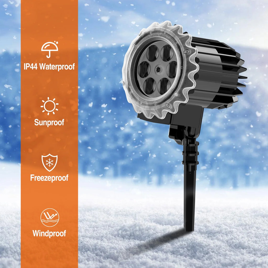 Outdoor High Brightness Snowflake Projection Light, Holiday Decoration Ambient Light, Christmas Halloween Laser Light, Light Show, Waterproof Function, Indoor Home, Christmas Gift, Wedding